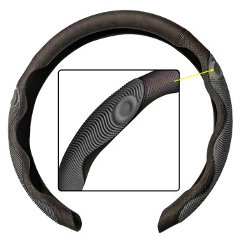 Калъф за волан 37-39 см. сиво и черно